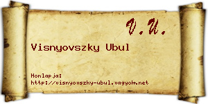 Visnyovszky Ubul névjegykártya